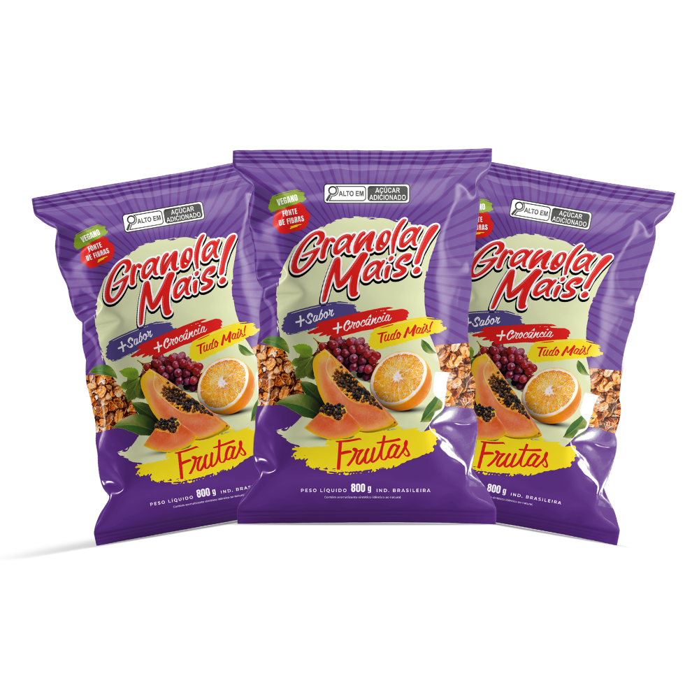 Imagem do produto Kit 3x Granola Mais Frutas 800g